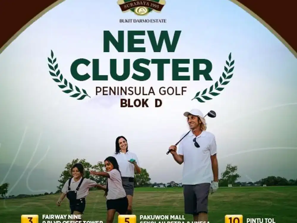 tanah bukit darmo golf view golf cluster peninsula termurah