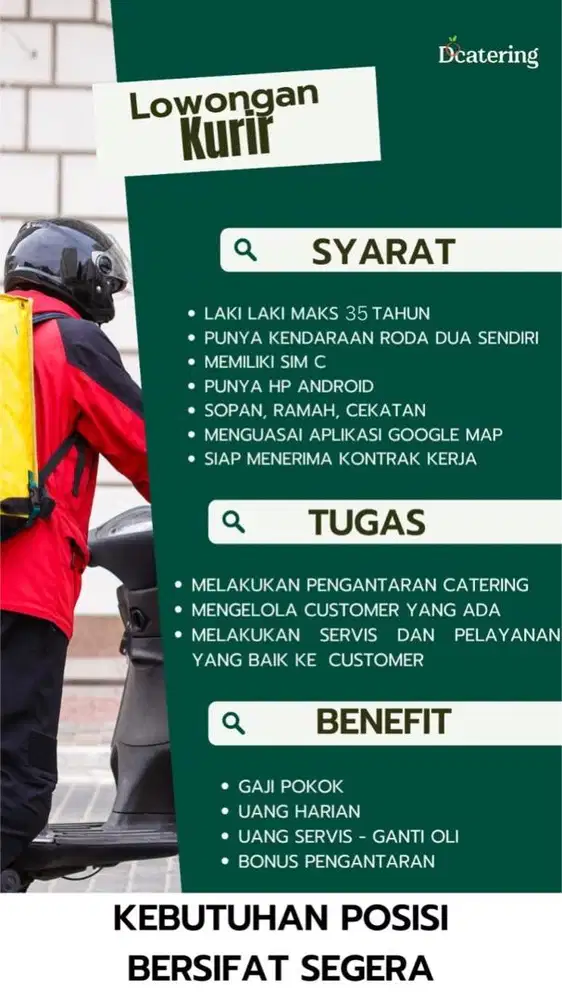 LOKER KURIR MAKANAN CATERING