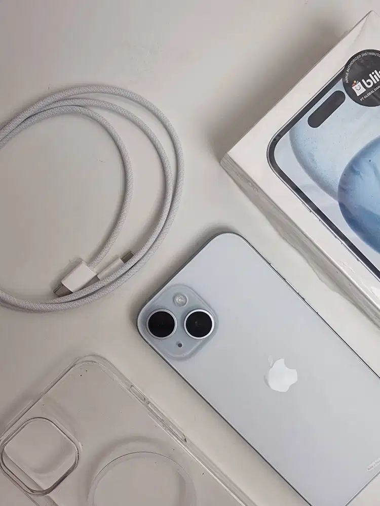 iPhone 15 128GB Blue/Biru Second Murah BH 97% Mulus Pemakaian Pribadi