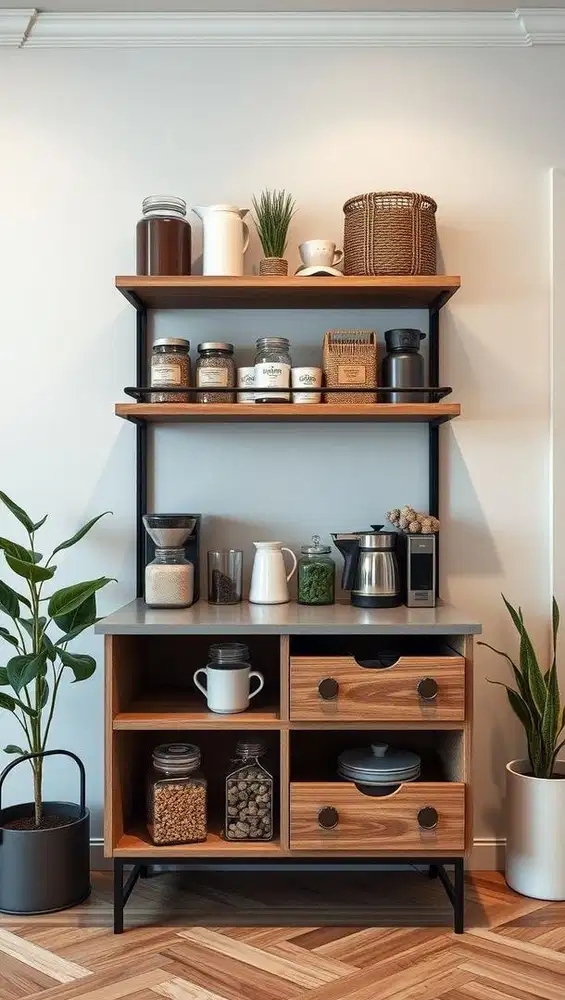 Rak alat dapur minimalis industrial