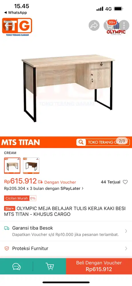 MEJA KERJA KAKI BESI