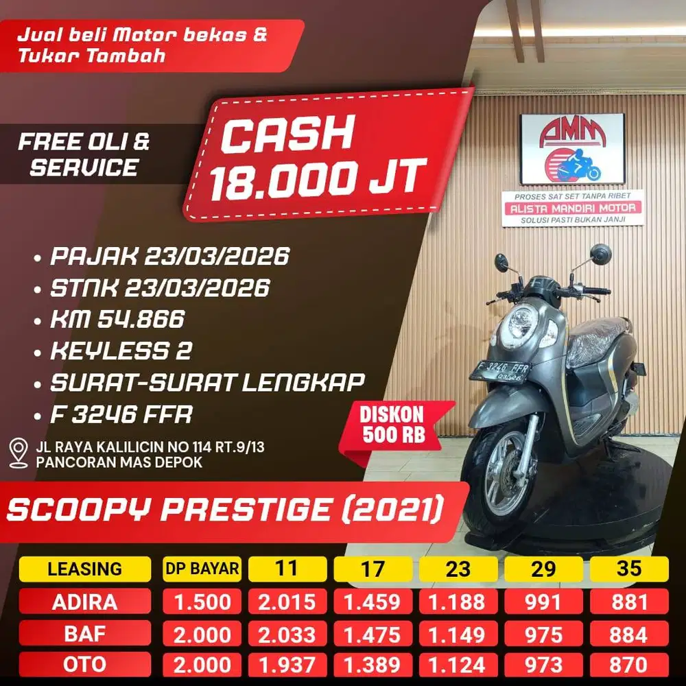 SCOOPY PRESTIGE 2021 PAJAK HIDUP CC 0% KREDIVO TOKPED SPAYLATER GOPAY