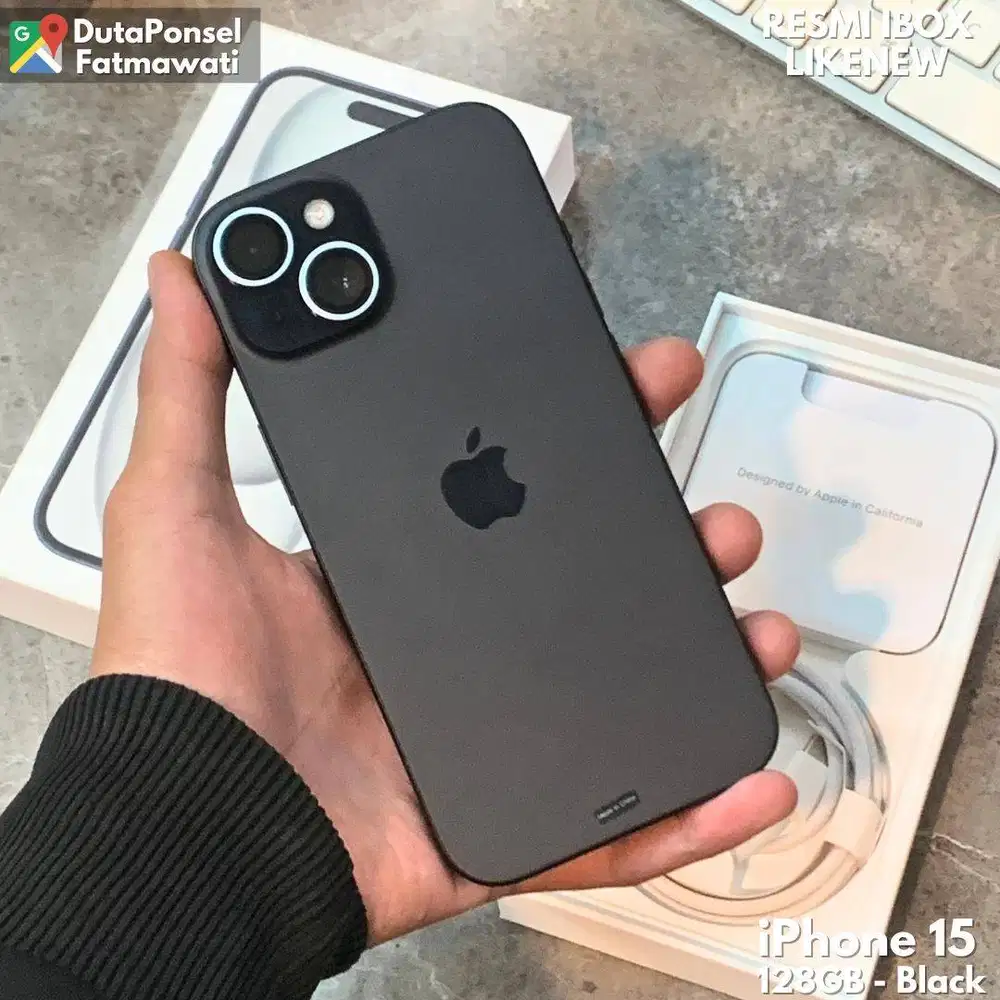 EX IPHONE 15 128GB BLACK RESMI LENGKAP ORIGINAL