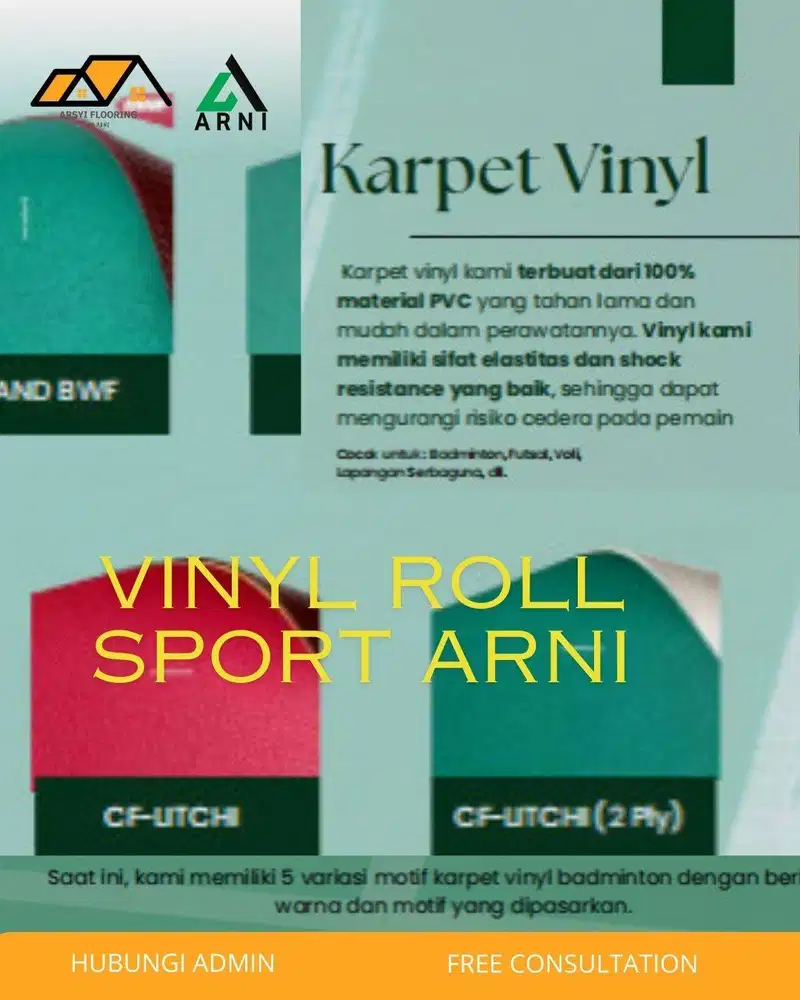 Lantai Vinyl Lapangan Olahraga 4,5mm | vinyl khusus badmintoon futsal