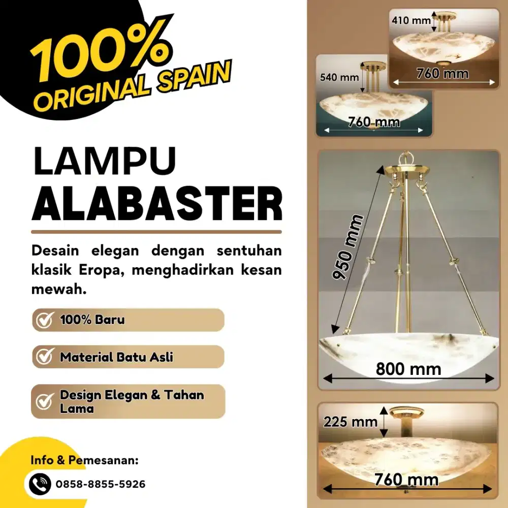 LAMPU GANTUNG ALABASTER MEWAH