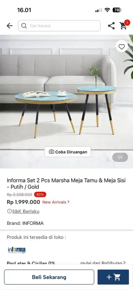 Meja sofa , coffe table informa
