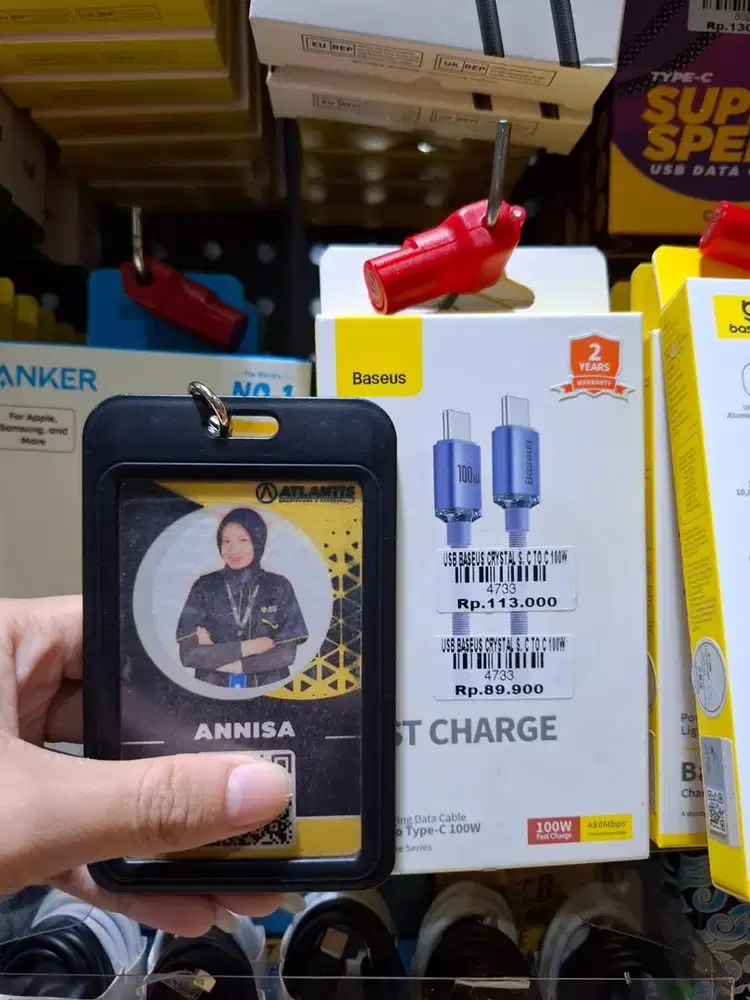 USB BASEUS CRYSTAL S. C TO C 100W | ATLANTIS DAHSYAT