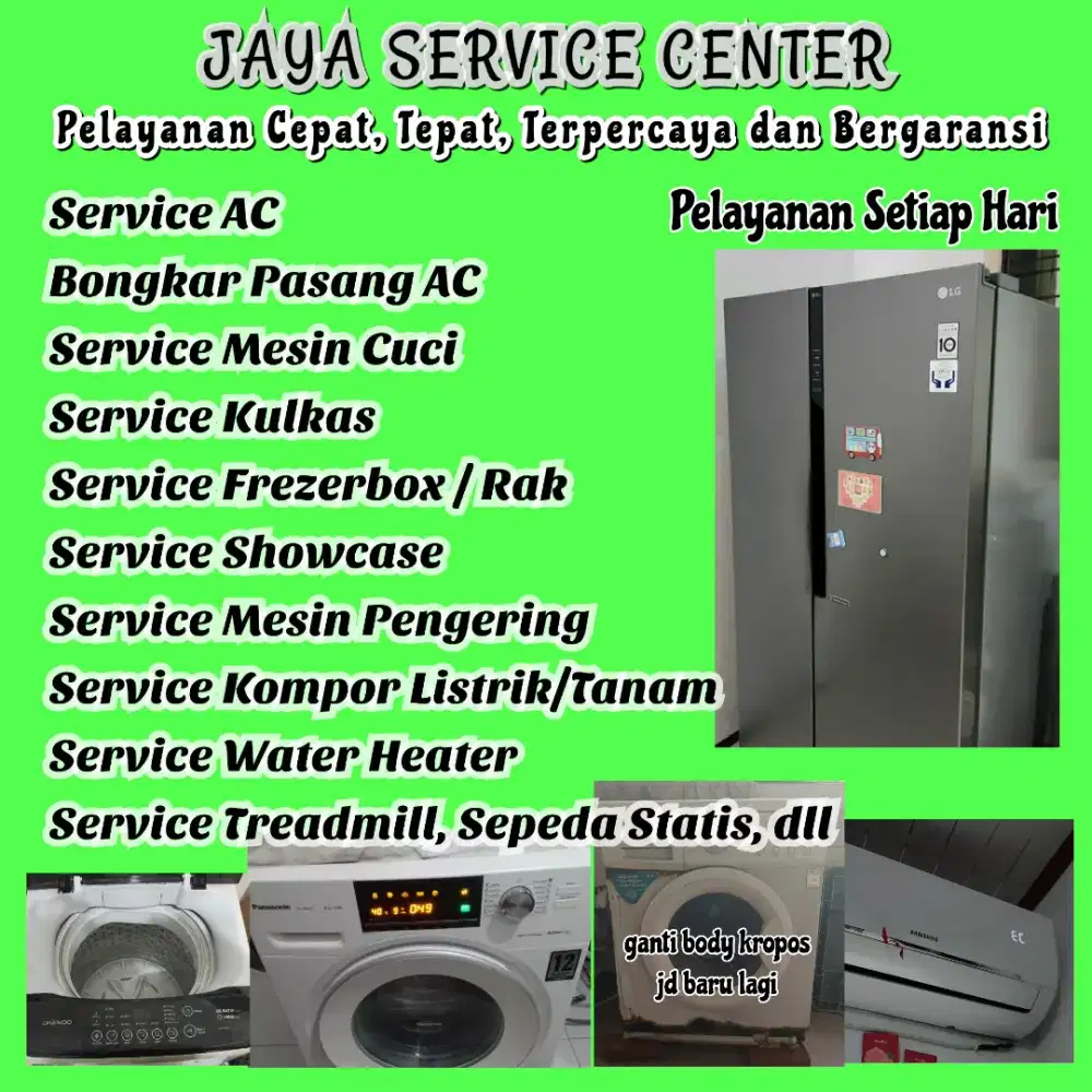 Service Panggilan Bongkar Pasang Servis AC Kulkas Mesin Cuci Treadmill