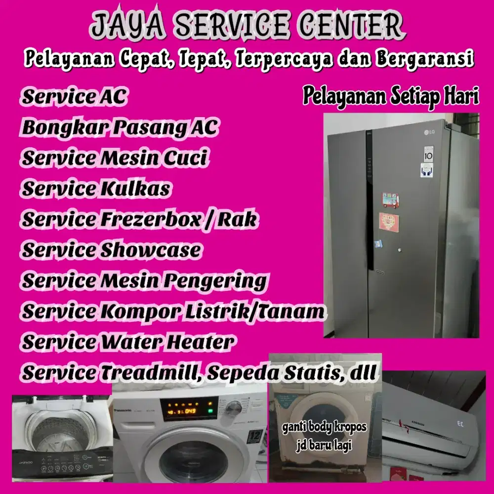 Service Mesin Cuci Kulkas Bongkar Pasang Servis AC Treadmill Panggilan