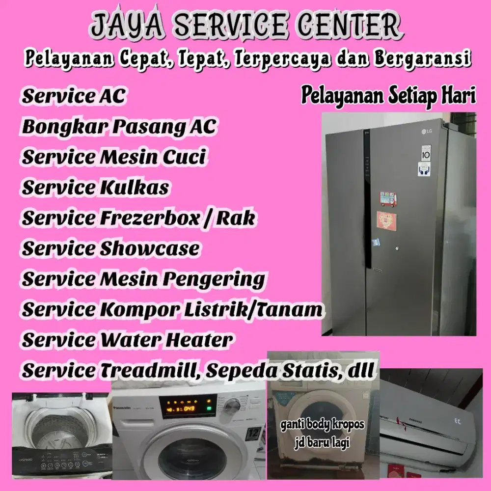 Service AC Bongkar Pasang AC Servis Mesin Cuci Kulkas Treadmill SBY