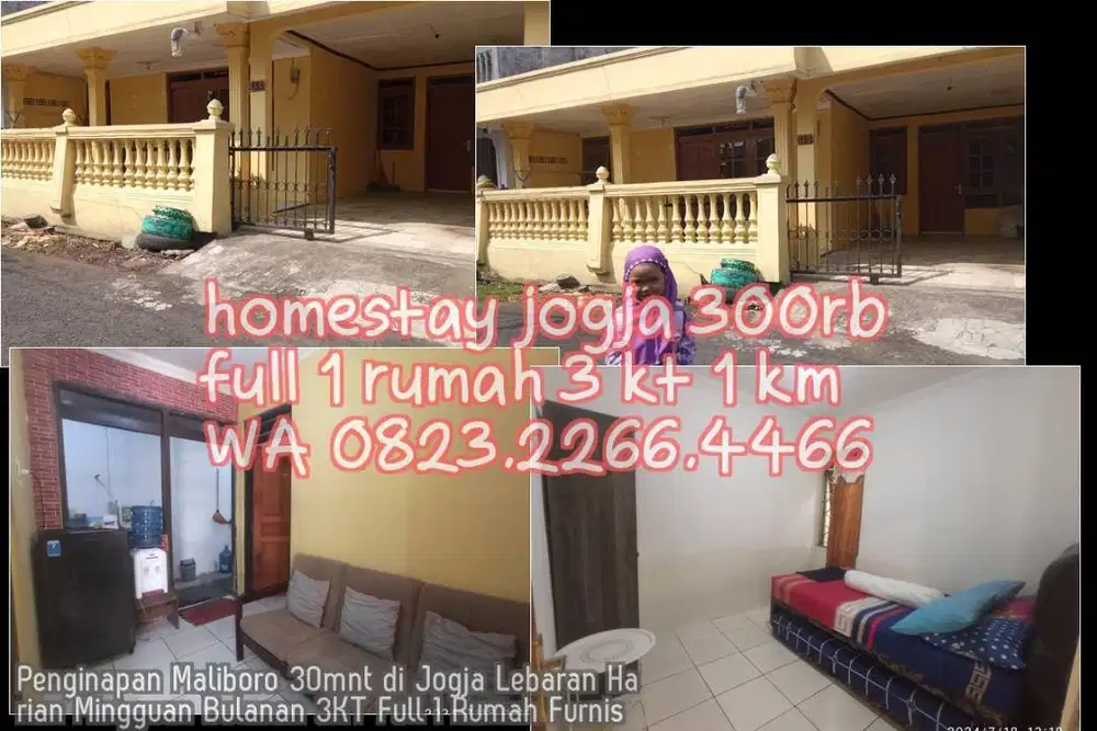 Penginapan Maliboro 30mnt di Jogja Lebaran Harian Mingguan Bulanan 3KT