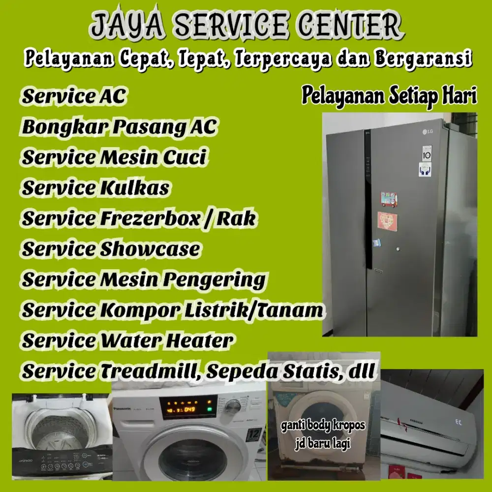 Service Mesin Cuci AC Kulkas Treadmill Bongkar AC Pasang AC Tegalsari