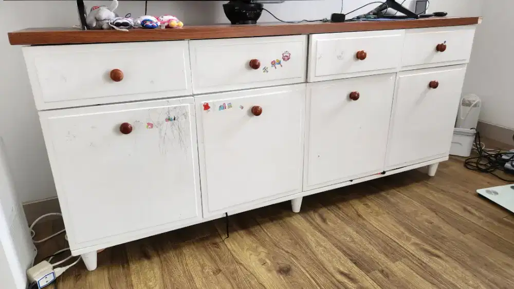 Jual lemari bahan kayu, gaya american white dapat 3