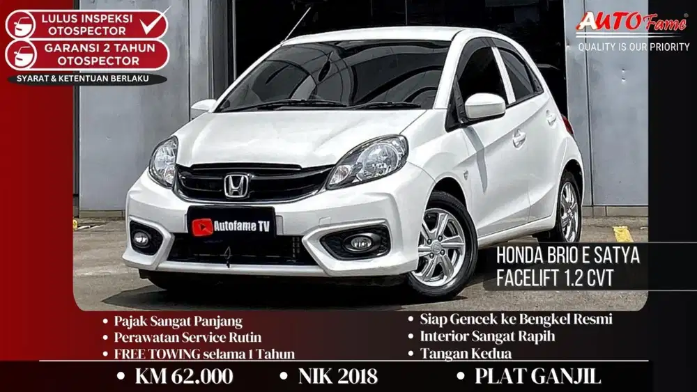 Honda Brio E Satya Facelift 1.2 CVT AT NIK 2018