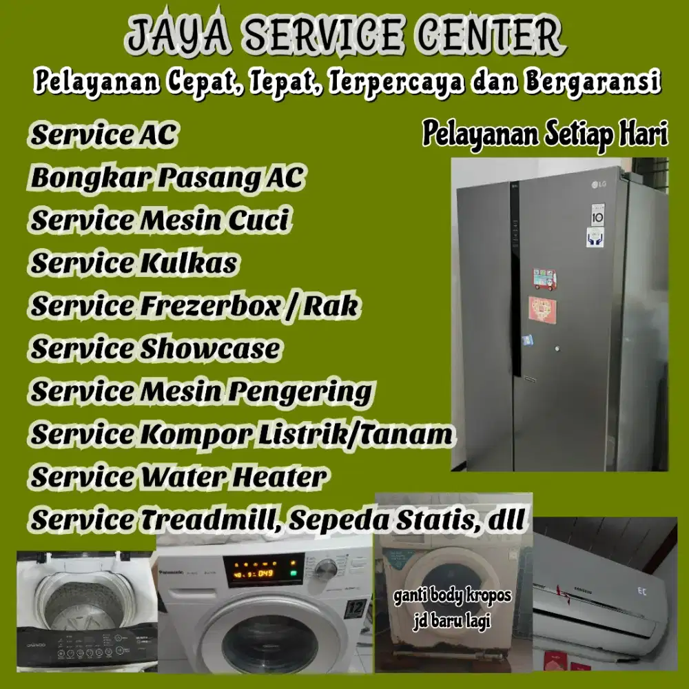 Service Kulkas Frezer Mesin Cuci AC Treadmill Bongkar AC Pasang Sedati