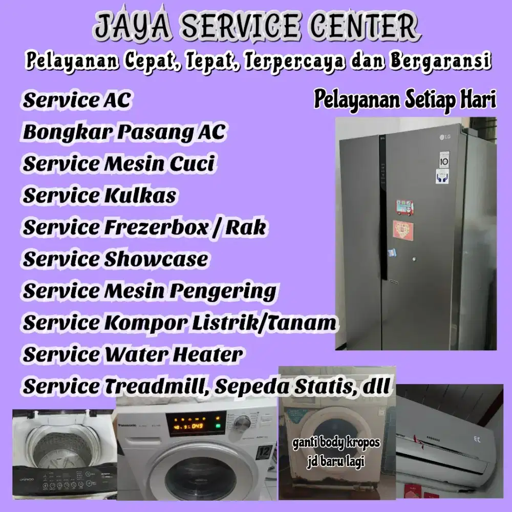 Service Mesin Cuci AC Kulkas Bongkar AC Pasang AC Treadmill Sidoarjo