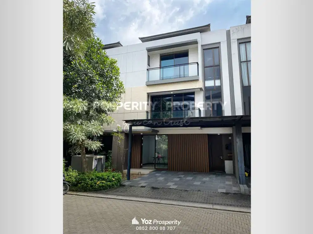 Rumah Premium 3 Lantai di Cluster Kimora Kawasan The Zora BSD City Lebar 8 Sudah Renovasi dan Siap Huni Menghadap Utara