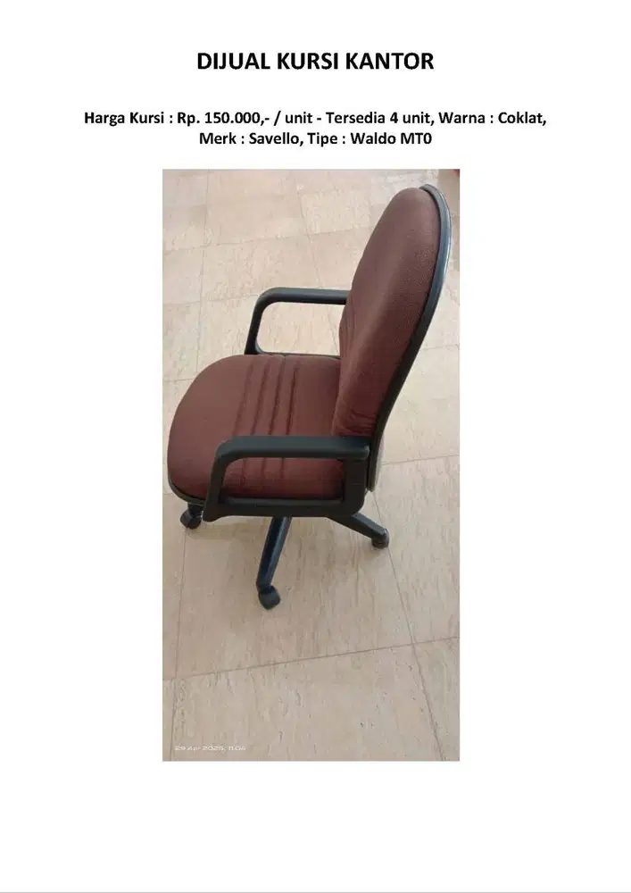DIJUAL KURSI KANTOR