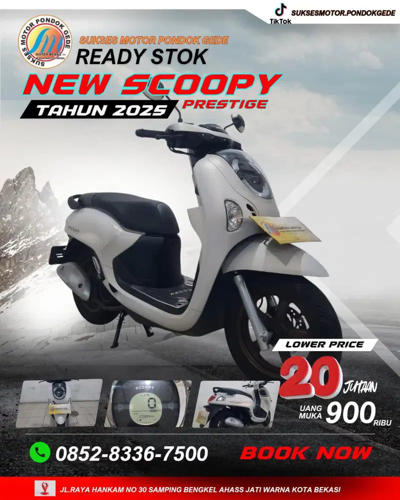 CACSH BACK 300 RIBU HONDA SCOOPY PRESTIGE TAHUN 2025 KM LOW