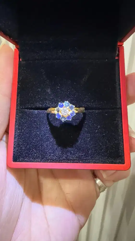 Cincin berlian eropa dan blue safie