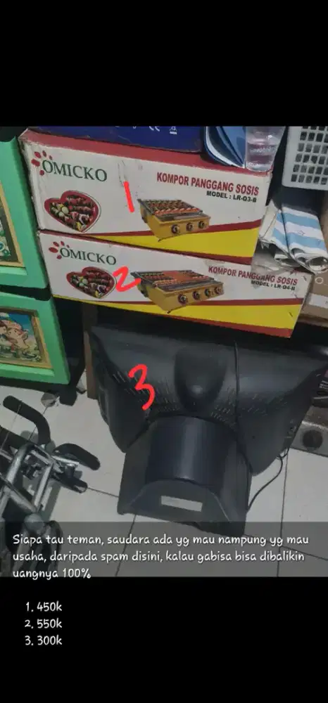 Jual Kompor Bakaran Sosis & TV LG 21in