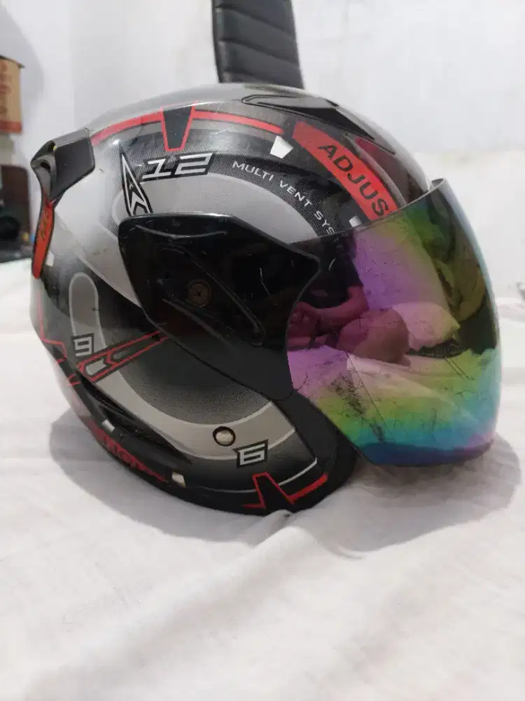 Helm GM Half face visor rainbow