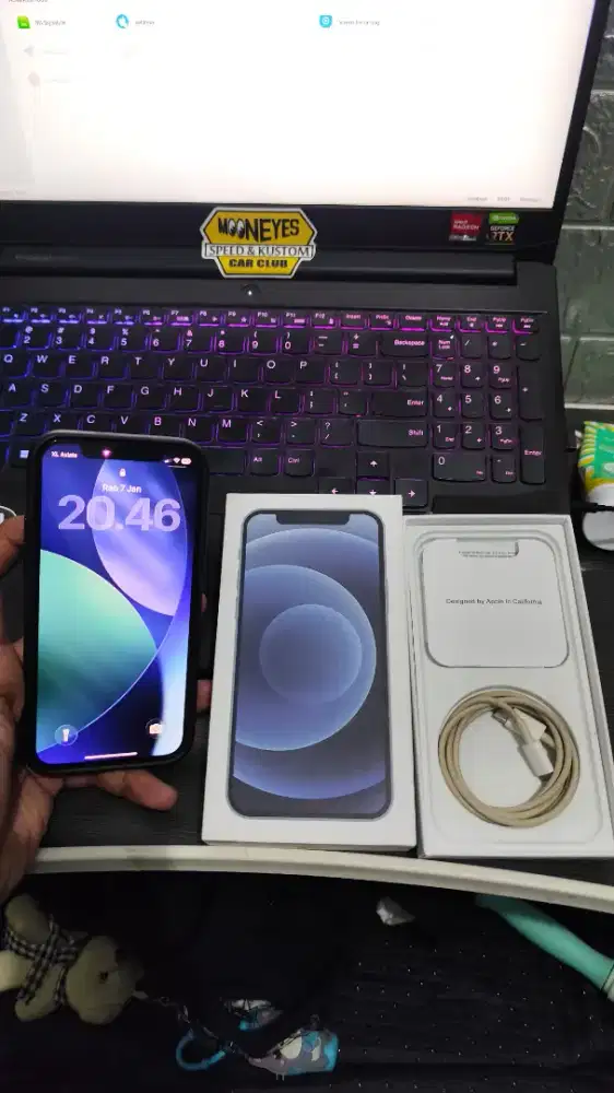 Iphone 12 64gb Becuk fullset no minus