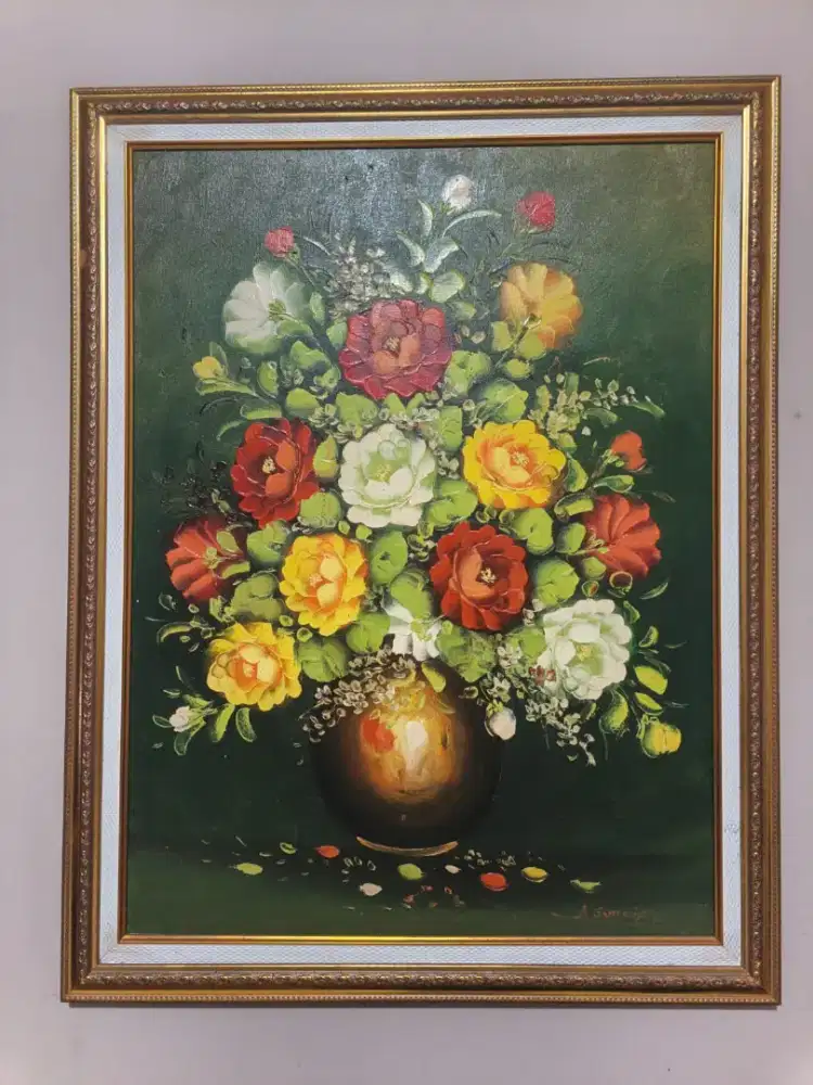 Lukisan bunga 3 dimensi asli