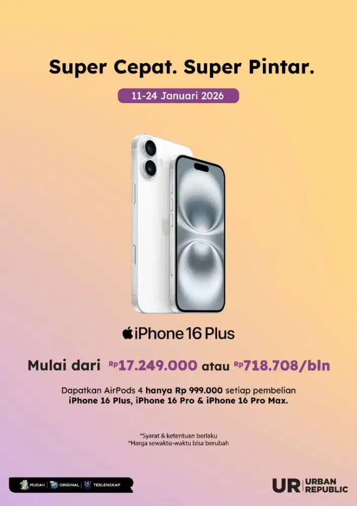 Iphone 16 plus, cicilan kredivo