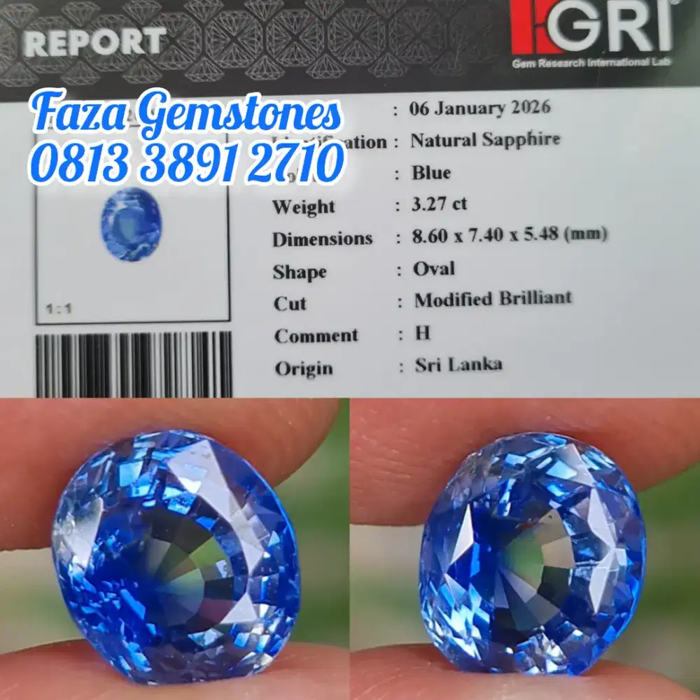 HQ Blue Sapphire Srilanka Eye Clean Sparkling Luster Glass Body