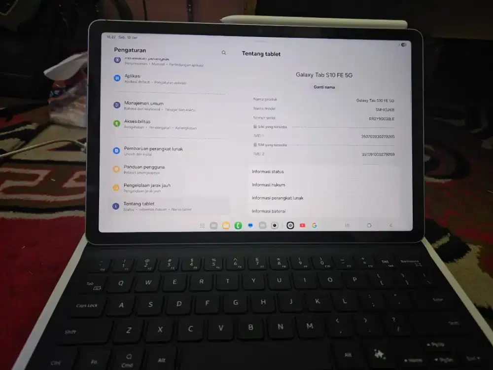 Di jual cepat samsung galaxy tab s10 fe 5G (8/128)