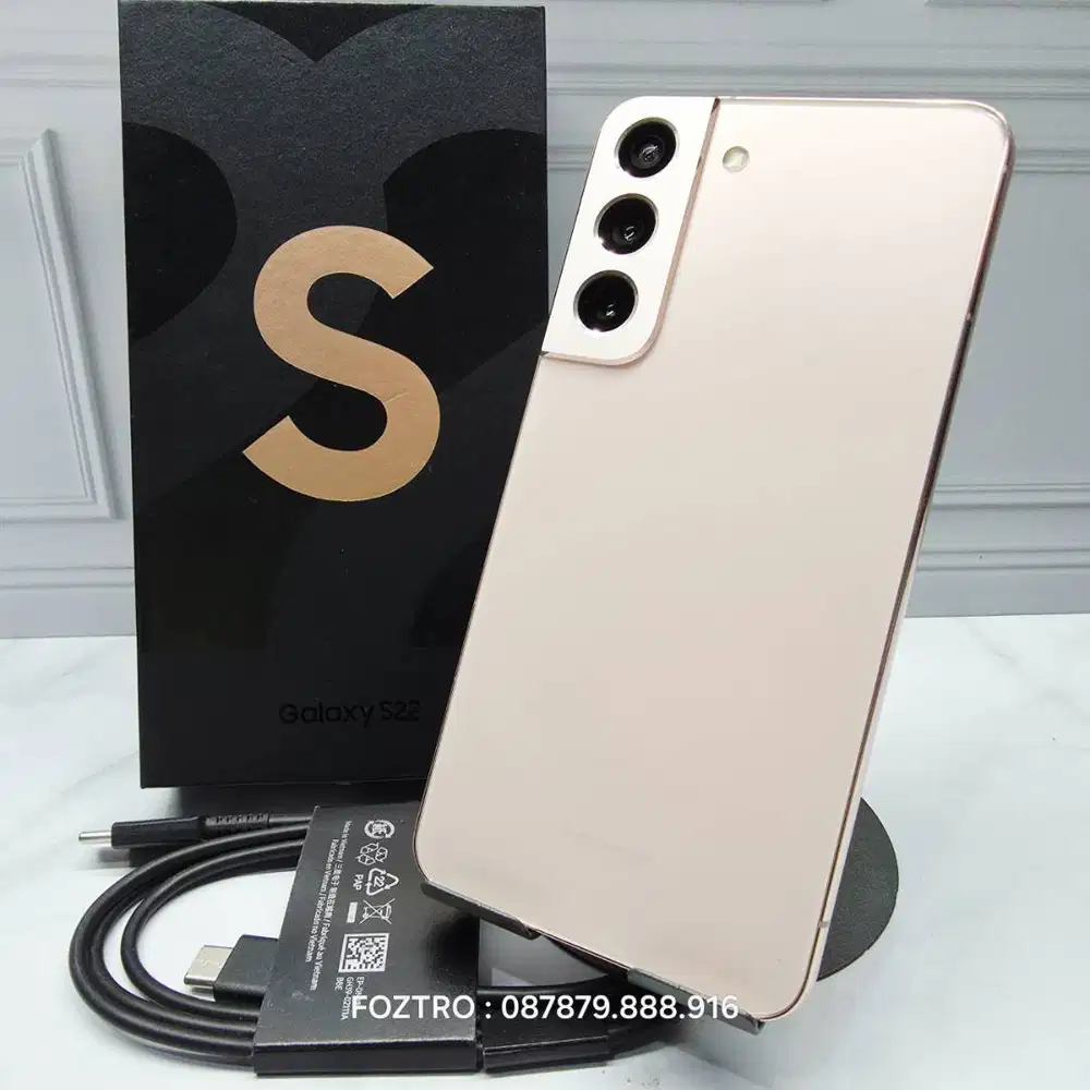 Samsung Galaxy S22 8/128GB Pink Fullset Mulus Resmi No Minus