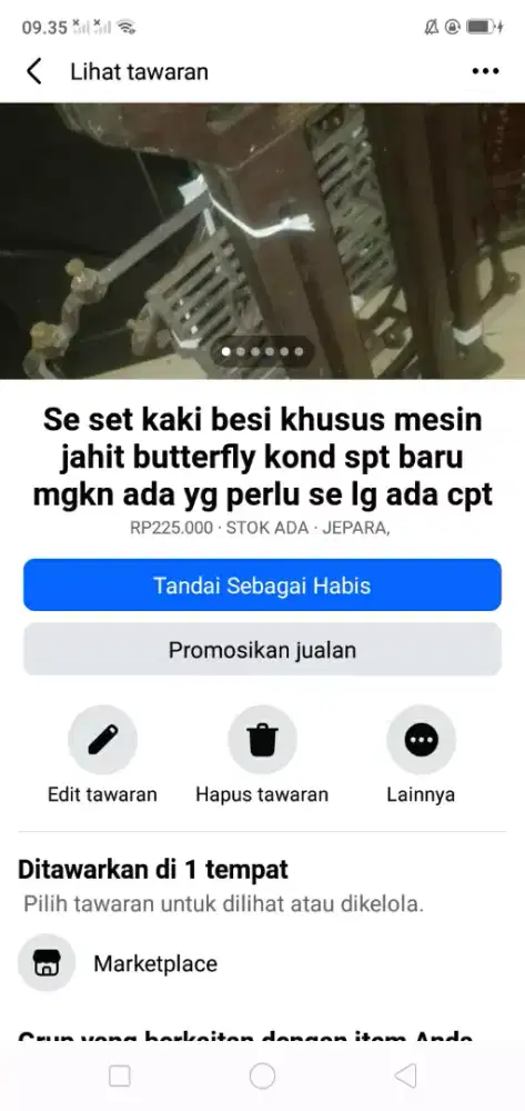 Se set kaki mesin jahit butterfly kond bgs MLS hrg murah sj cpt dpt