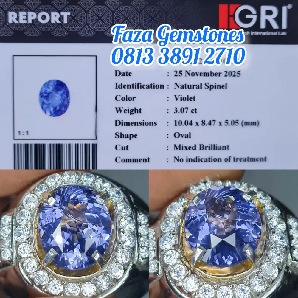 Hq Natural Spinel , Full Luster, Full Chrystal, Meja Lebar
