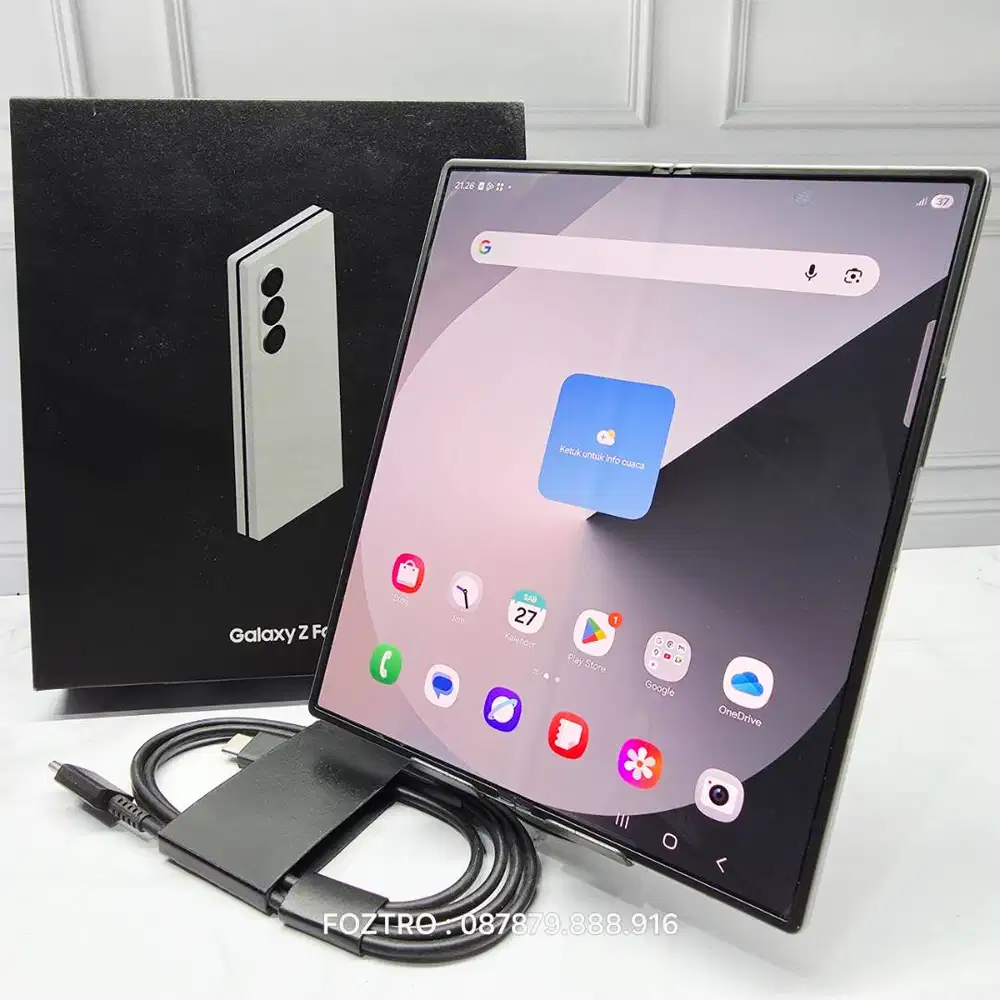 Samsung Galaxy Z Fold 6 12/256GB Silver Fullset Resmi No Minus