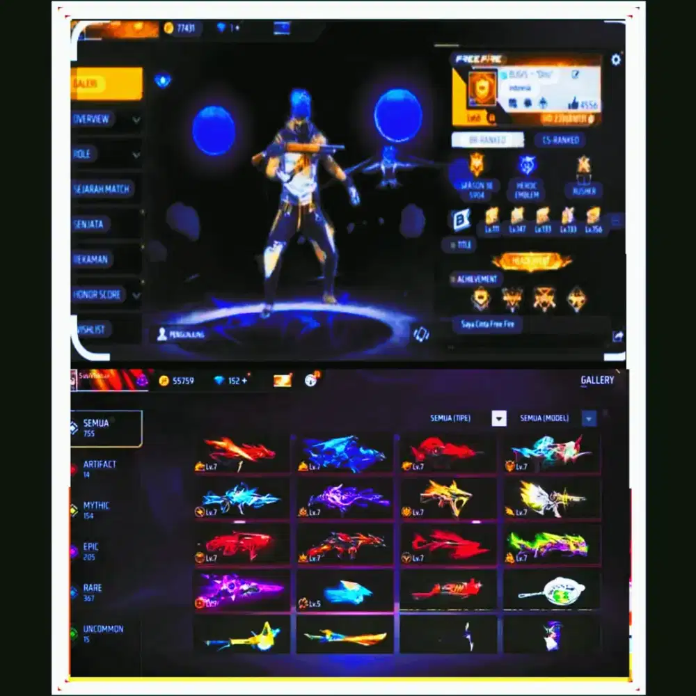 DI JUAL AKUN FF FREE FIRE AKUN SULTAN MURAH MERIAH DAN TERPERCAYA