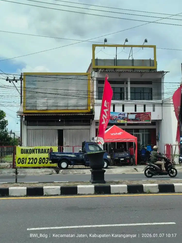 Disewakan ruko 1 Lantai, jl Raya Palur 301 Samping Gerbang Brigif