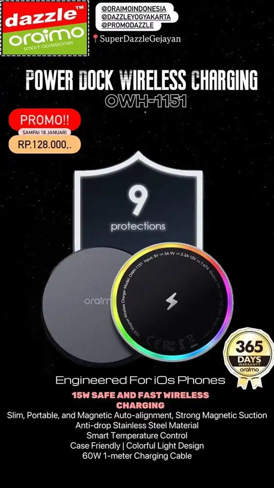 Wireless Cable Charger Oraimo PowerDock OWH-1151