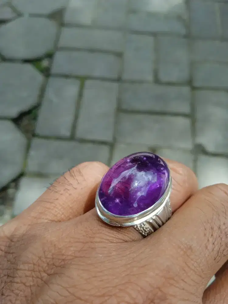 Batu kecubung besar batang Perak tebal