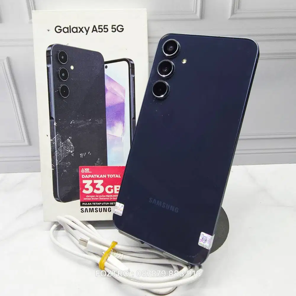 Samsung Galaxy A55 5G 8/256GB Navy Fullset Resmi No Minus