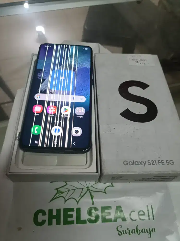 Murah hp Samsung S21 Fe 5G 8/256 lkp mulus minus layar garis