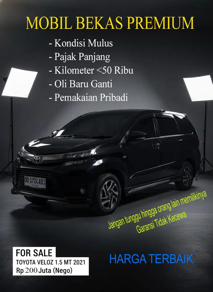 TOYOTA AVANZA VELOZ 1.5 MT 2021 – KONDISI ISTIMEWA (LIKE NEW)