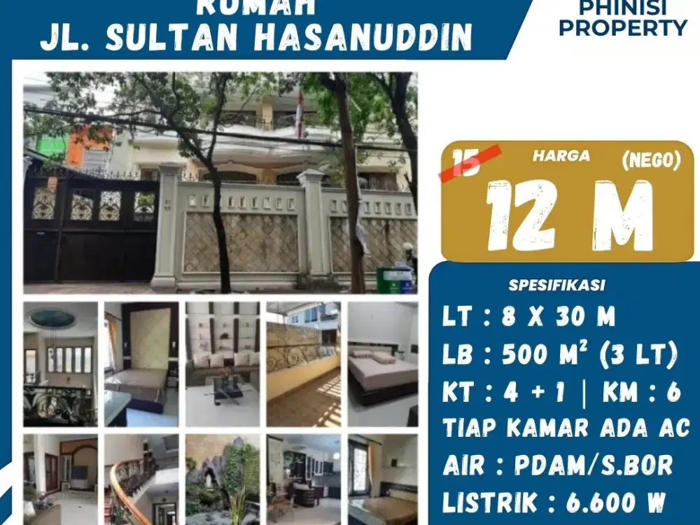 Dijual Rumah Mewah Tengah Kota Jalan Sultan Hasanuddin