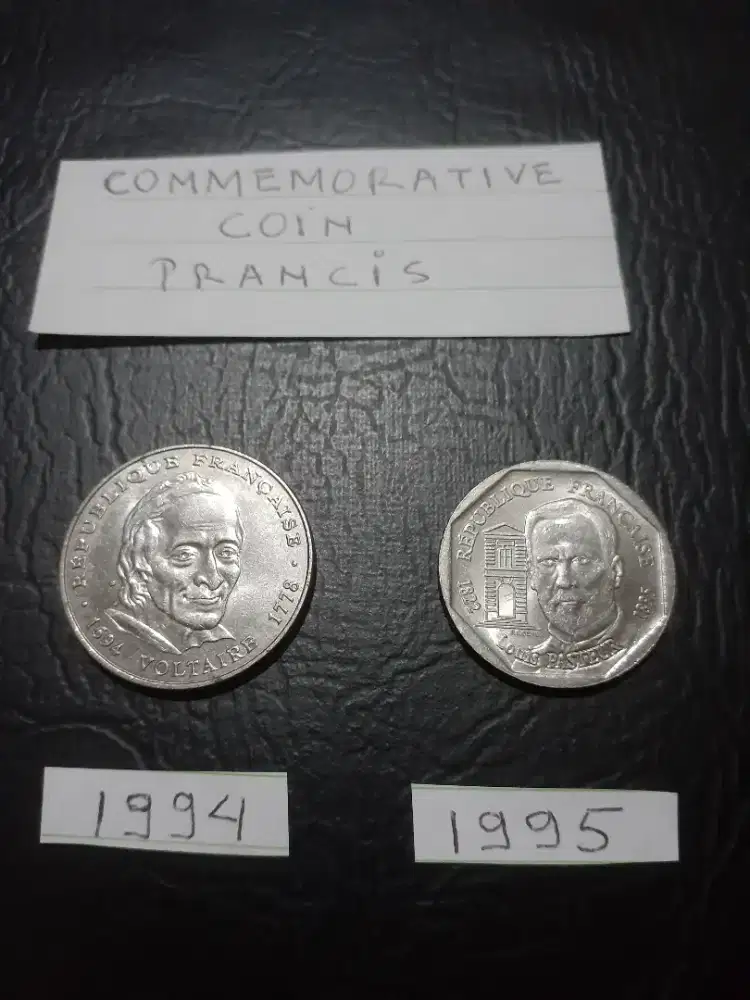 Commemorative Coin  Penulis Prancis Voltaire & Ilmuawan Luis Pasteur