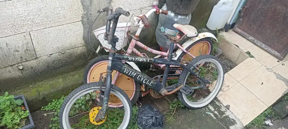 Dua sepeda anak BMX sama sepeda cewek