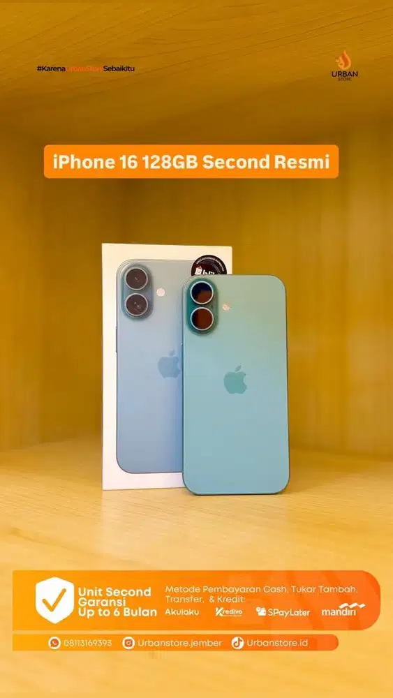 IPHONE 16 128GB SECOND RESMI