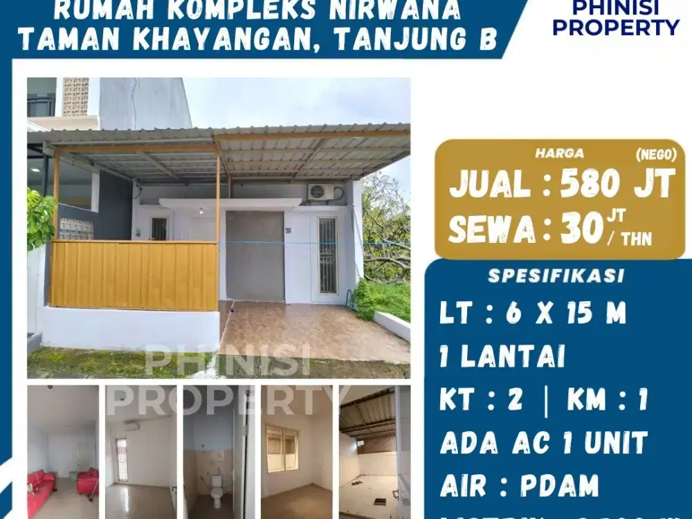 DIJUAL Rumah di Tanjung Bunga Kompleks Taman Khayangan