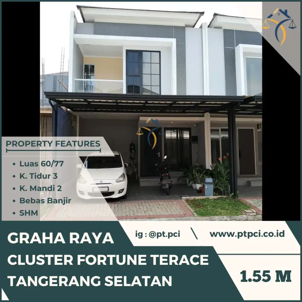 DIJUAL RUMAH DI GRAHA RAYA CLUSTER FORTUNE TERACE CILEDUG TANGERANG