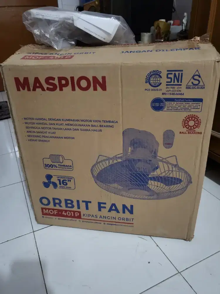 Kipas Angin Orbit Maspion MOF-401P No Minus Garansi Panjang s/d 2030