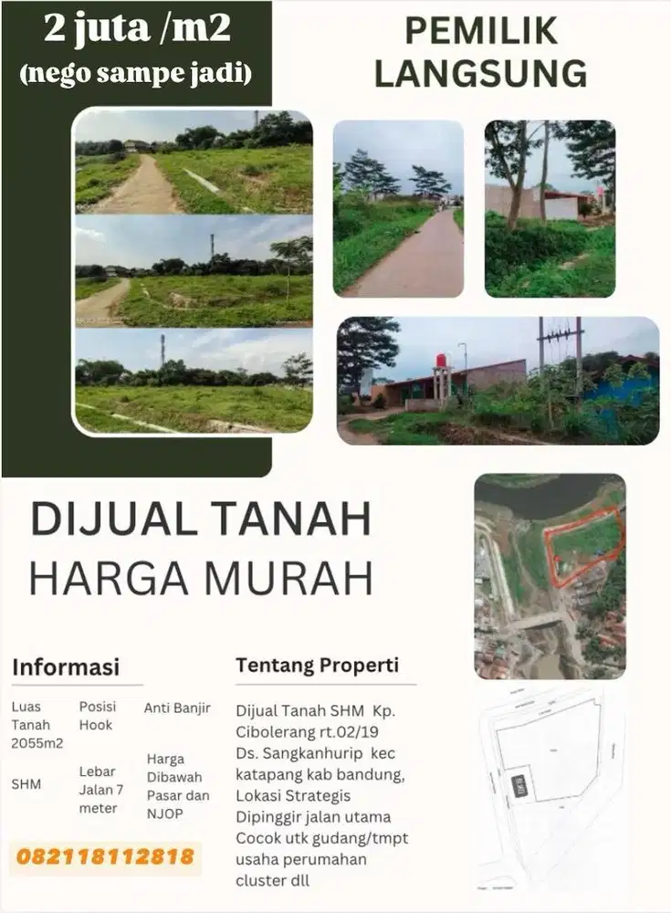Dijual Tanah Murah Komersil dibawah pasar